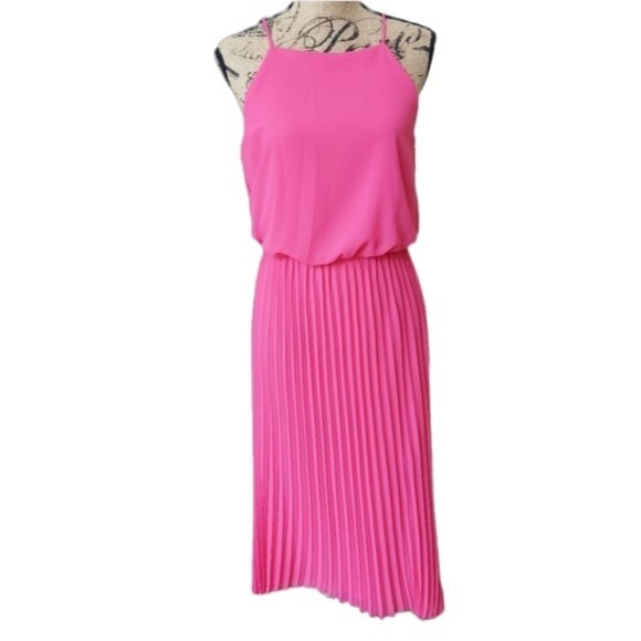 NWT Sam Edelman Pleated Pink Maxi Dress - Picture 12 of 16